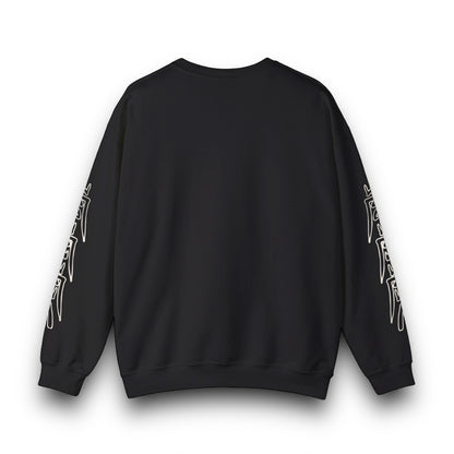 Women's 3ETD Wht Outline Print Crewneck Sweatshirt