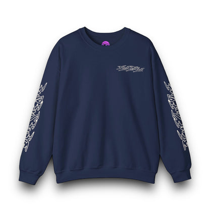 Men's 3ETD Wht Outline Print Crewneck