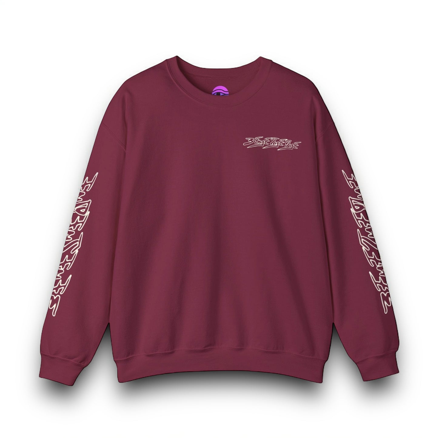 Men's 3ETD Wht Outline Print Crewneck