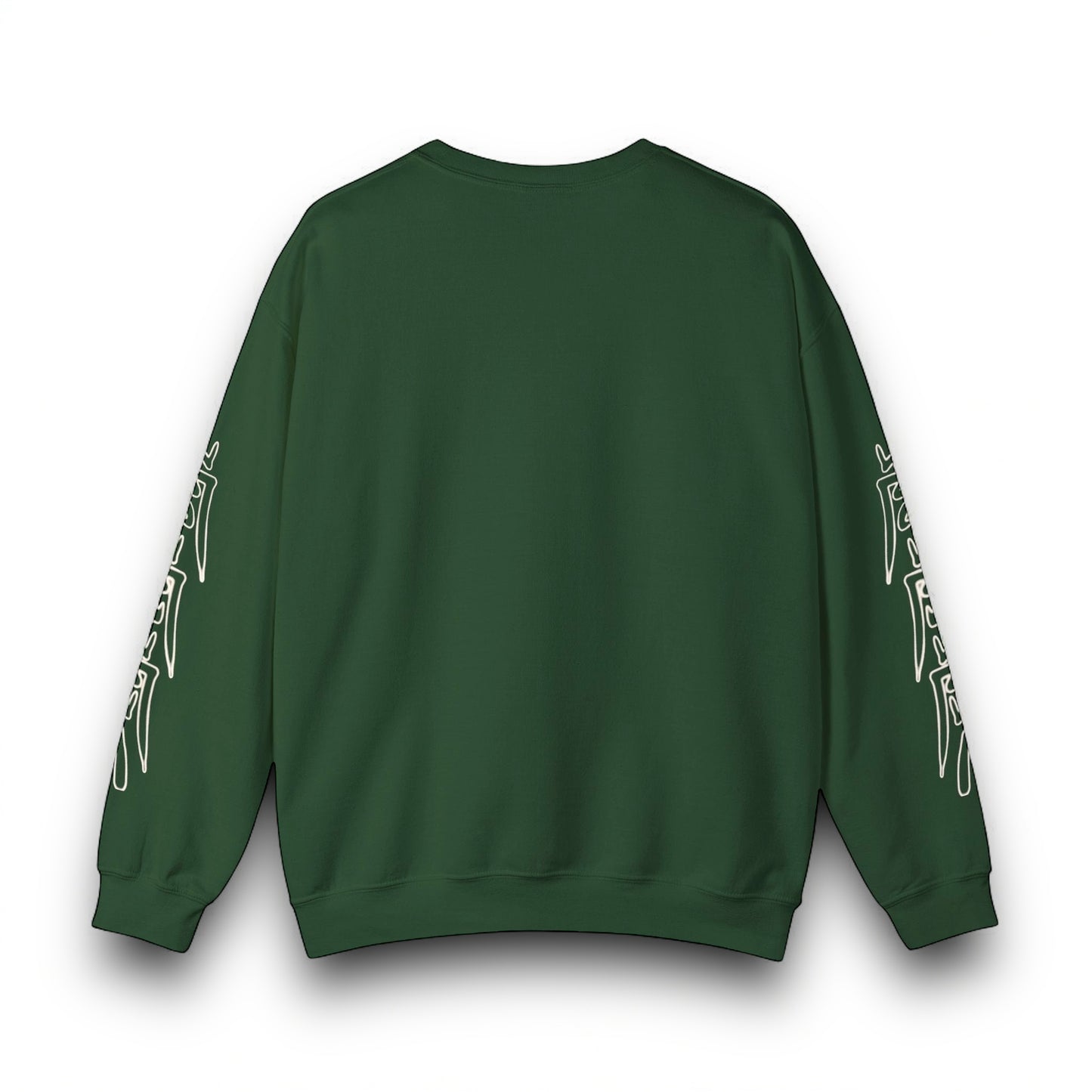 Men's 3ETD Wht Outline Print Crewneck