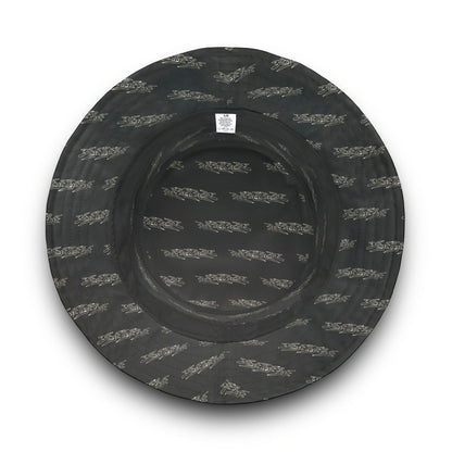 3ETD Wht Outline AOP Bucket Hat (Black)