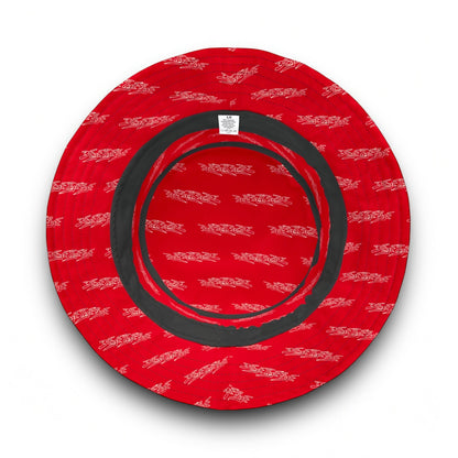 3ETD Wht Outline AOP Bucket Hat (Red)