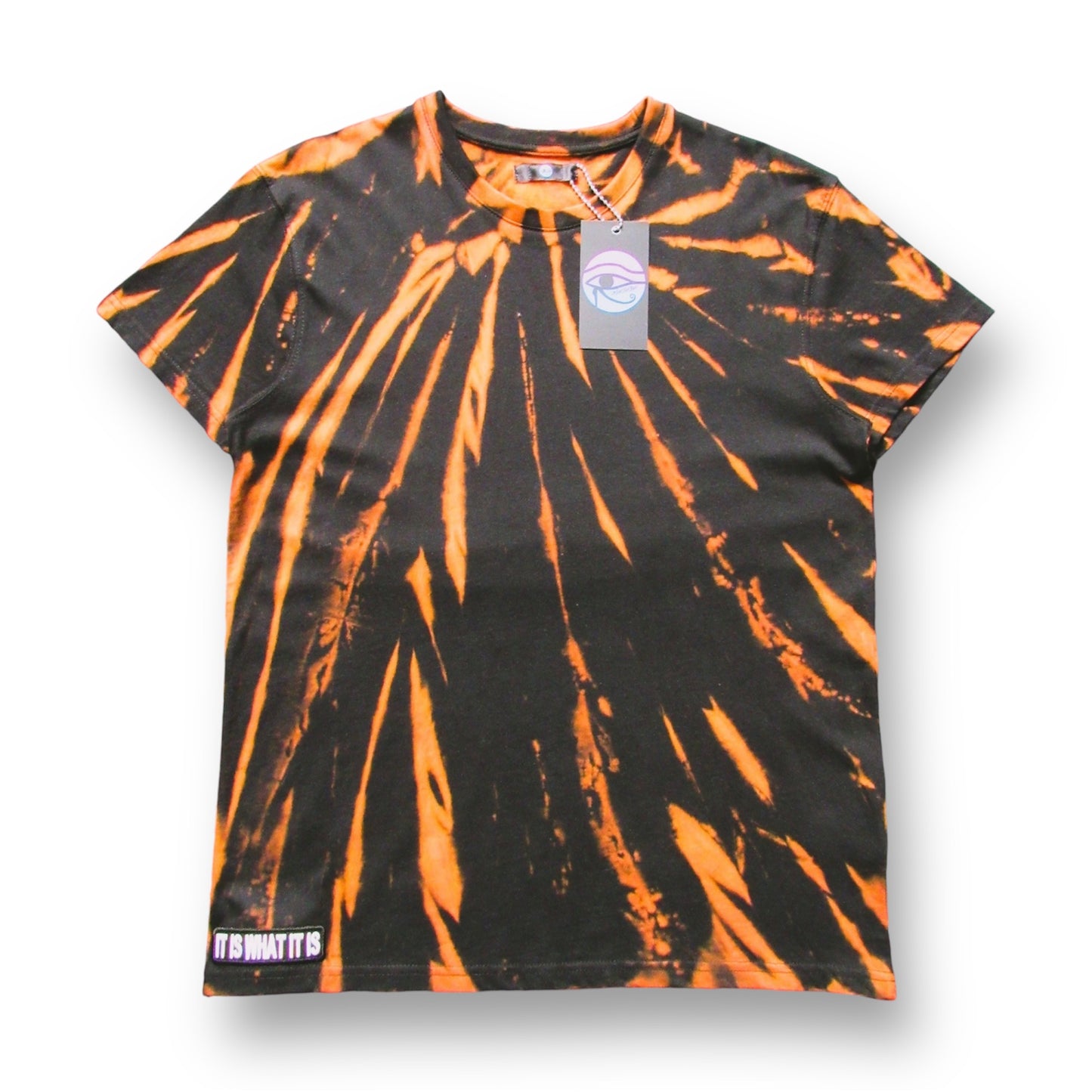 Embroidered Gradient Sun Ray Bleach Tie Dye T Shirt (IIWII)