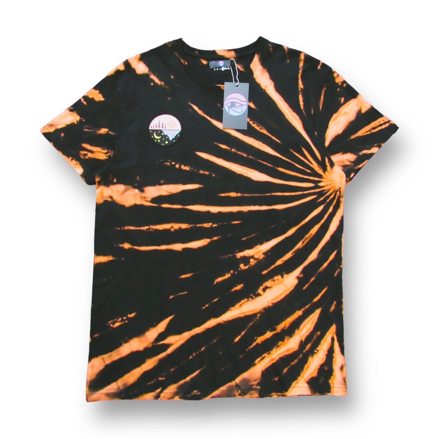 Embroidered Sunrise Bleach Tie Dye T Shirt (Duality)