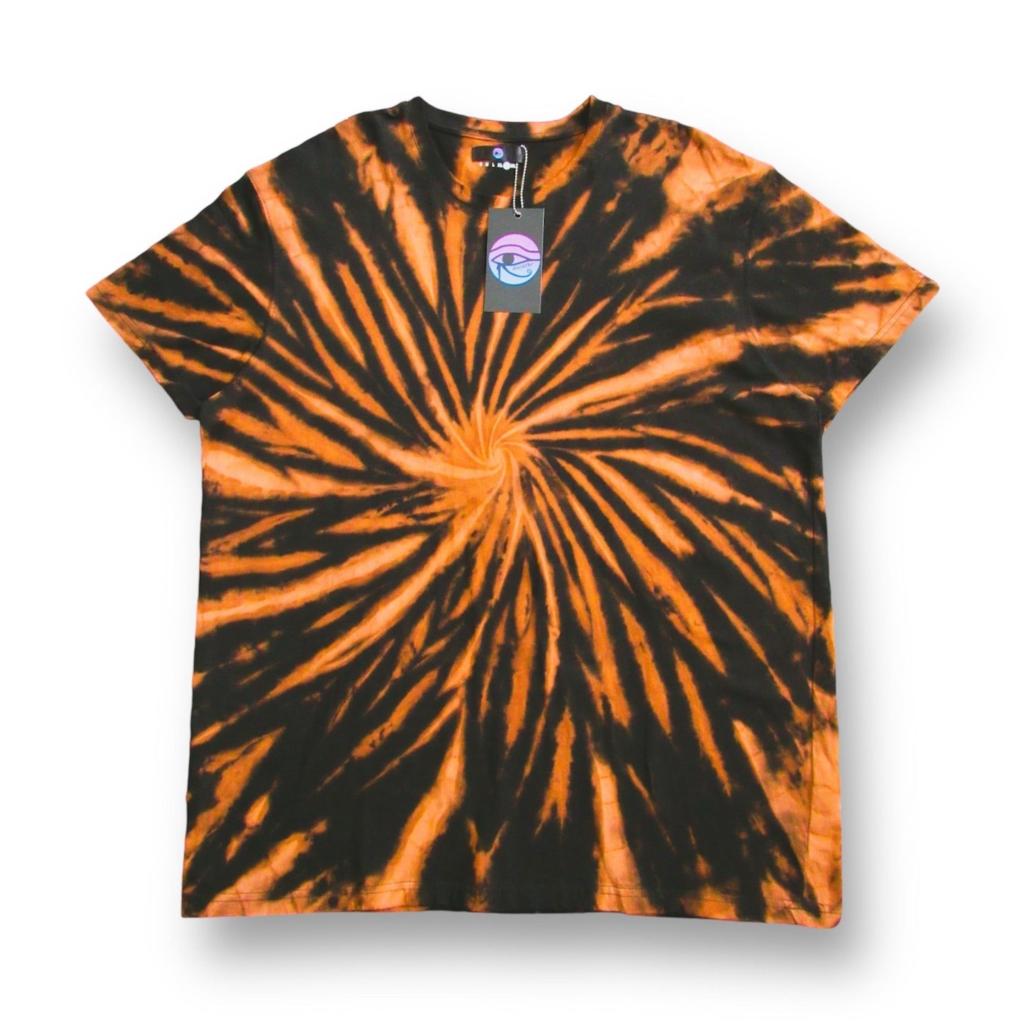 Embroidered Spiral Bleach Tie Dye T Shirt (Yin&Yang)