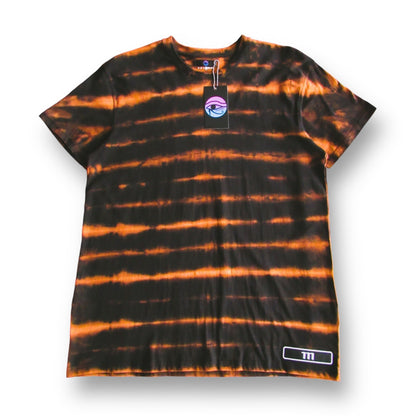 Embroidered Striped Bleach Tie Dye T Shirt (111)