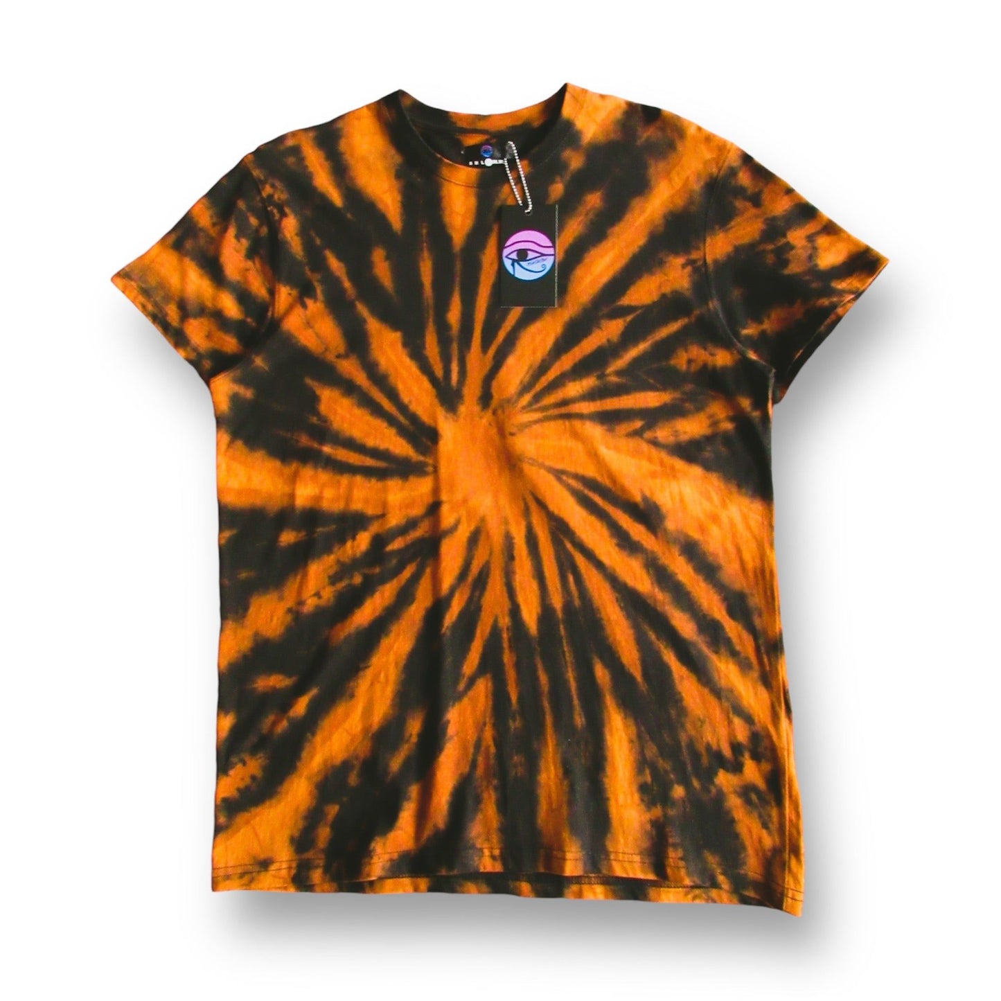 Embroidered Spiral Bleach Tie Dye T Shirt (Yin&Yang)