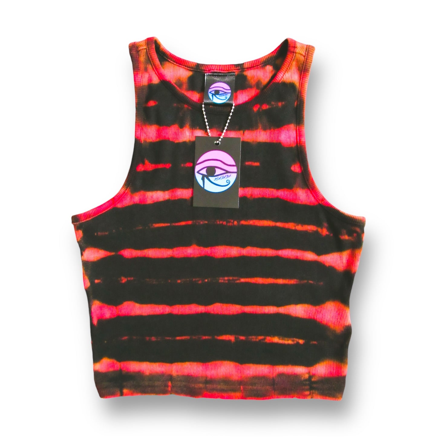 Striped Reverse Tie Dye Crop Top