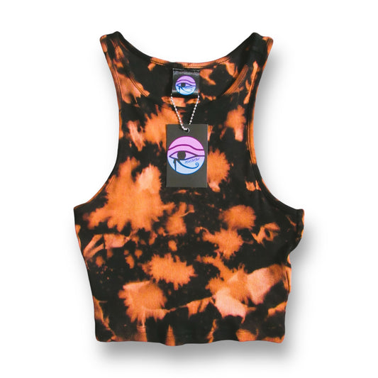 Crumple Bleach Tie Dye Crop Top