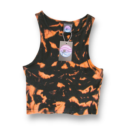 Crumple Bleach Tie Dye Crop Top