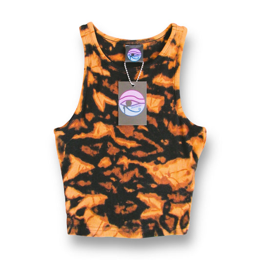 Crumple Bleach Tie Dye Crop Top