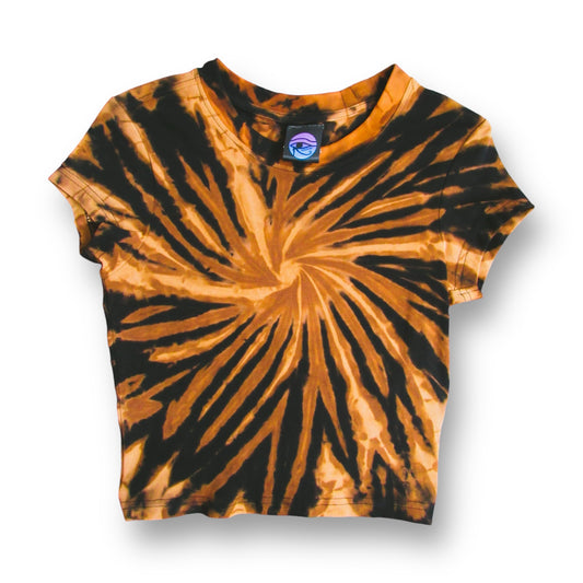 Spiral Bleach Tie Dye Crop T Shirt