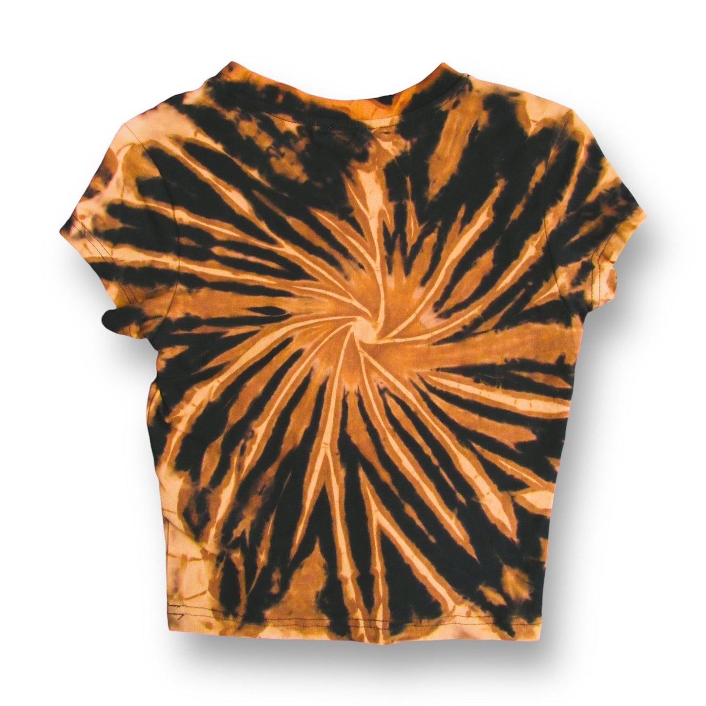 Spiral Bleach Tie Dye Crop T Shirt