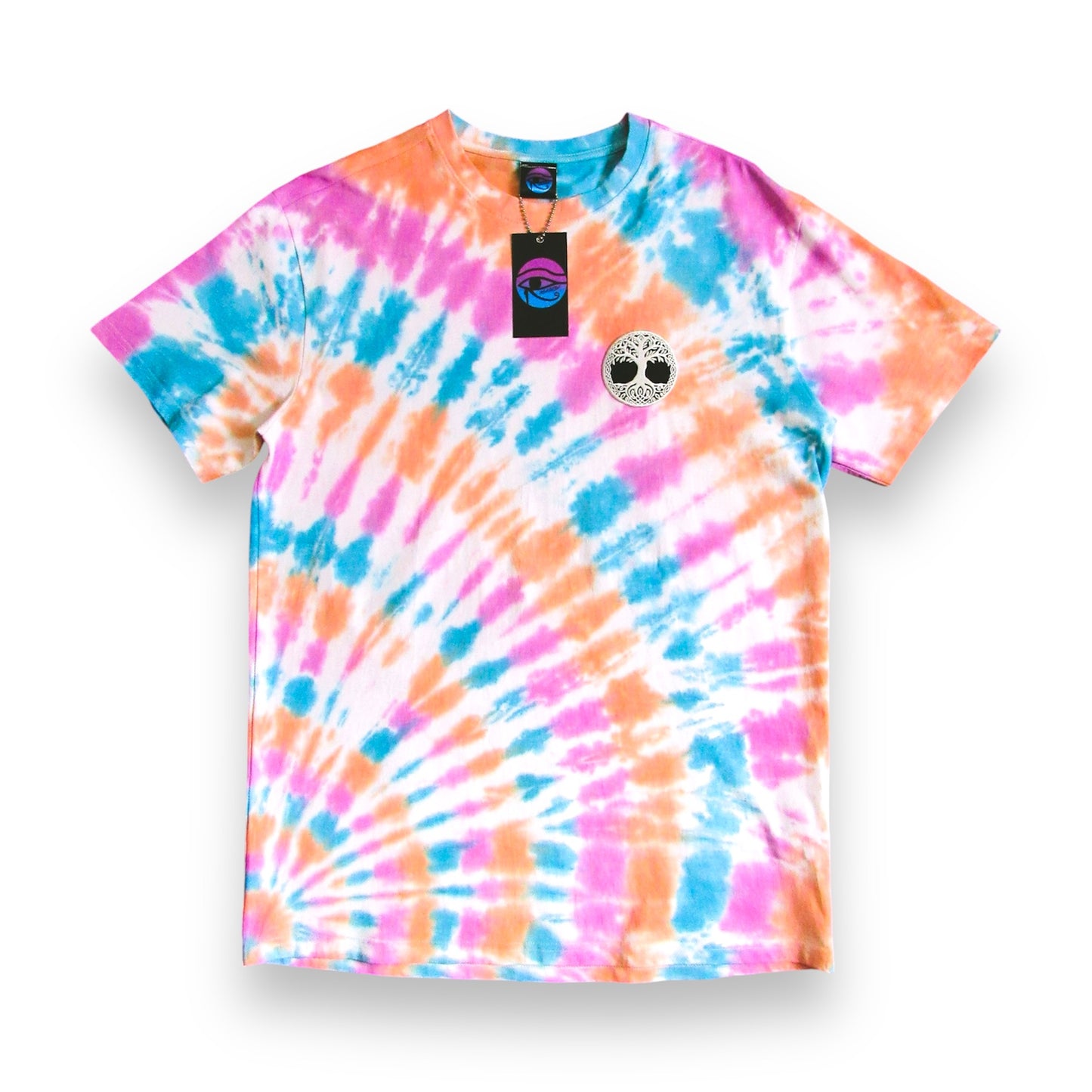 Lavender, Orange & Blue Sunburst Oversized Tie Dye T Shirt