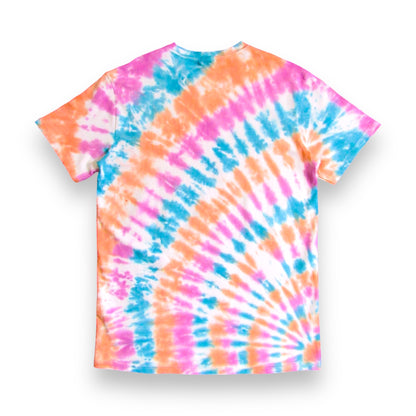 Lavender, Orange & Blue Sunburst Oversized Tie Dye T Shirt