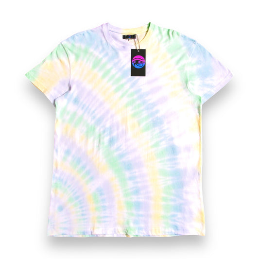 Green, Yellow, Blue & Grey Sunburst Tie Dye T Shirt