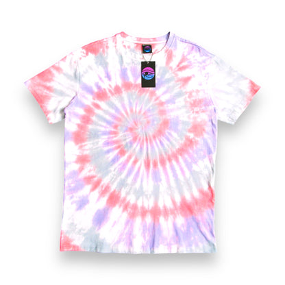 Red, Purple & Grey Spiral Oversized Tie Dye T Shirt (137)