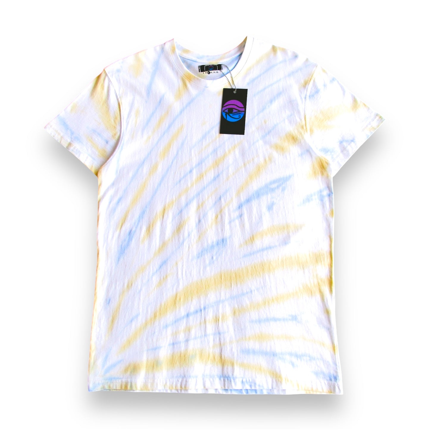 Blue & Yellow Double Sided Sunburst Tie Dye T Shirt