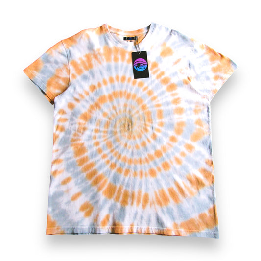 Caramel Brown & Grey Spiral Tie Dye T Shirt (528Hz)