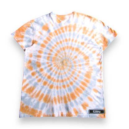 Caramel Brown & Grey Spiral Tie Dye T Shirt (528Hz)