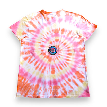 Red, Orange & Yellow Spiral Tie Dye T Shirt (Yin&Yang)