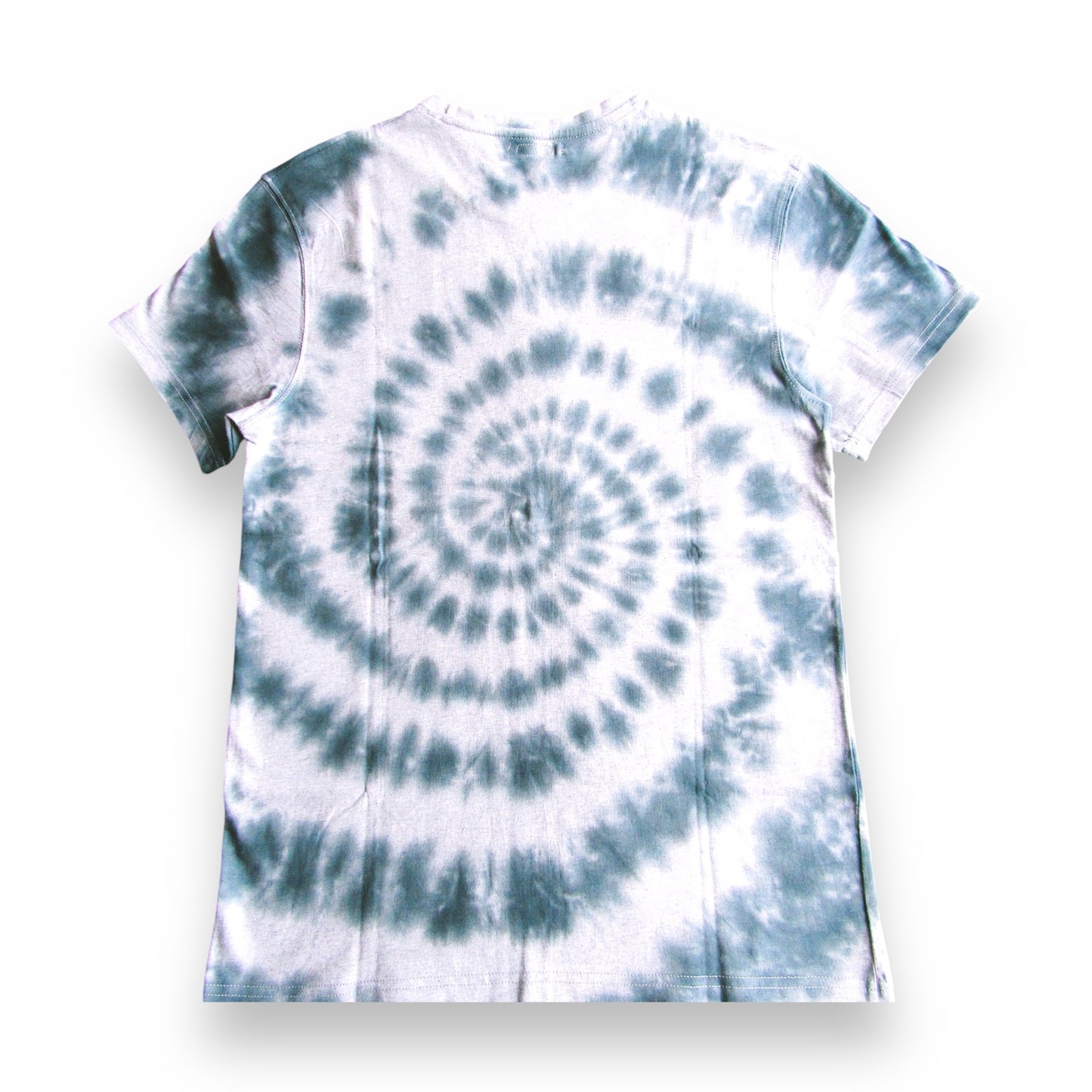 Dark Grey Spiral Tie Dye On A Grey T Shirt