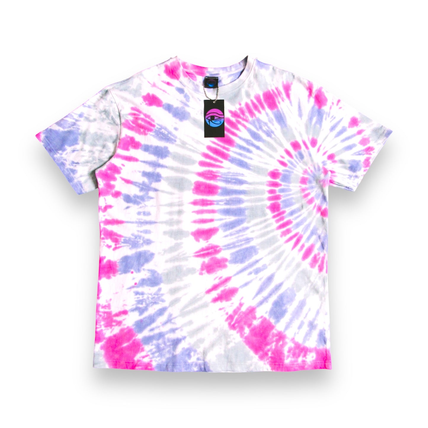 Rose Red, Violet & Grey Sunrise Oversized Tie Dye T Shirt