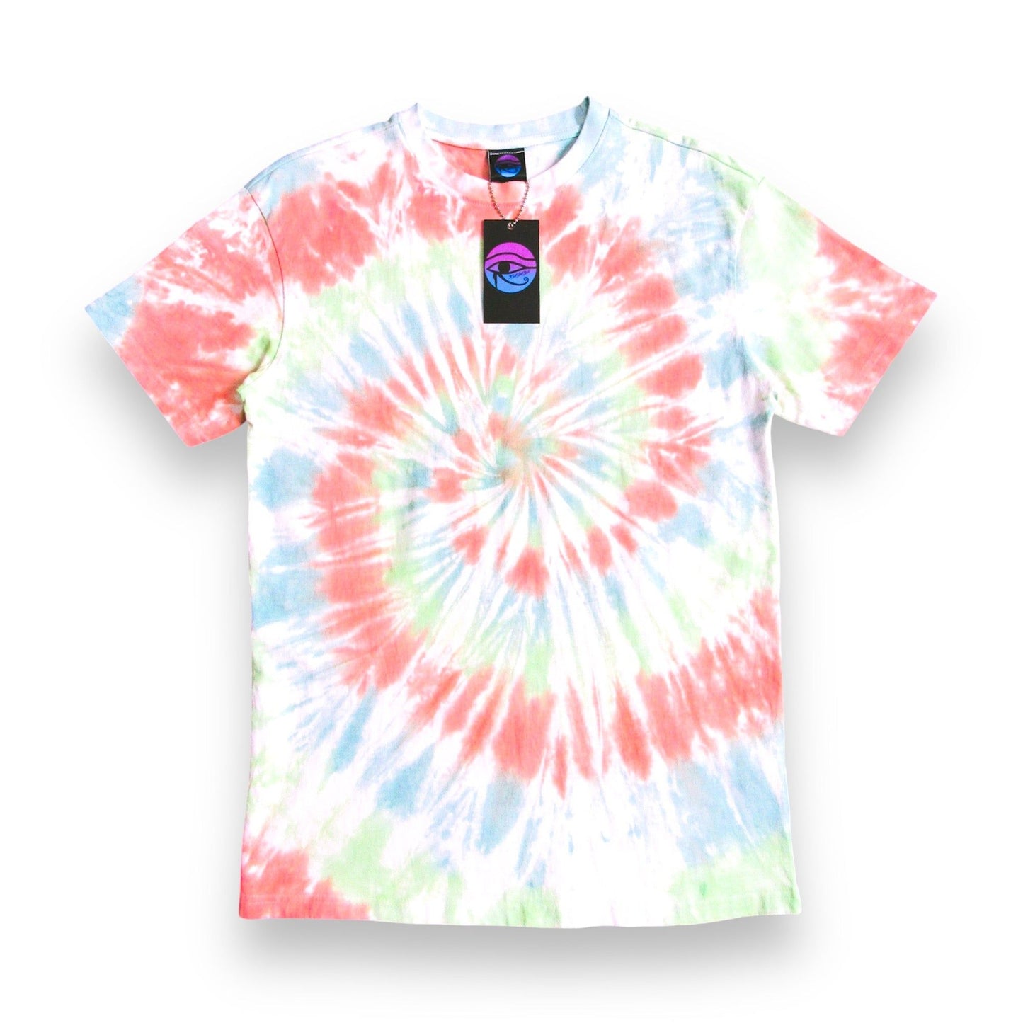 Green, Orange & Blue Spiral Oversized Tie Dye T Shirt