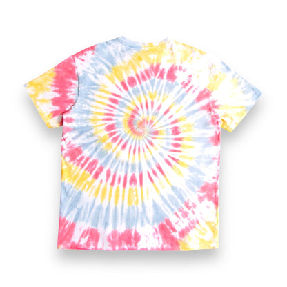 Gold, Red & Grey Spiral Oversized Tie Dye T Shirt