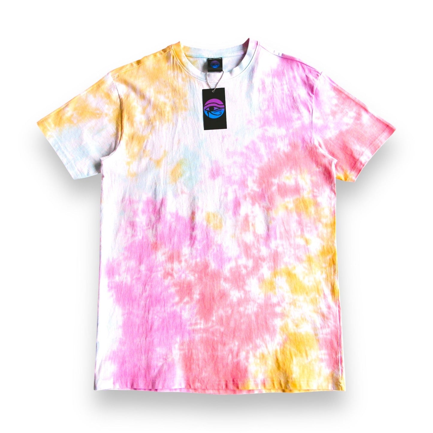 Red, Pink, Gold & Aqua Crumple Tie Dye Oversized T Shirt