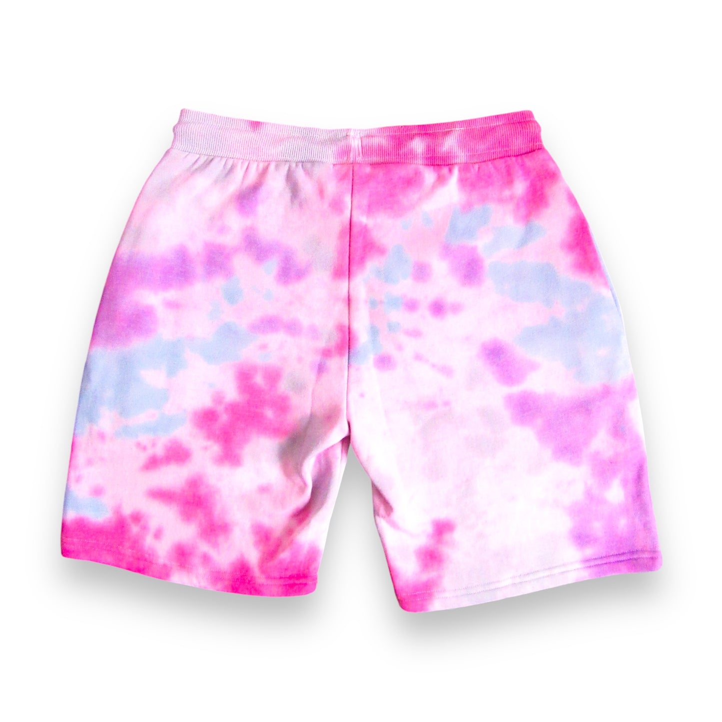 Rose Red, Purple, Aqua & Grey Crumple Tie Dye Shorts