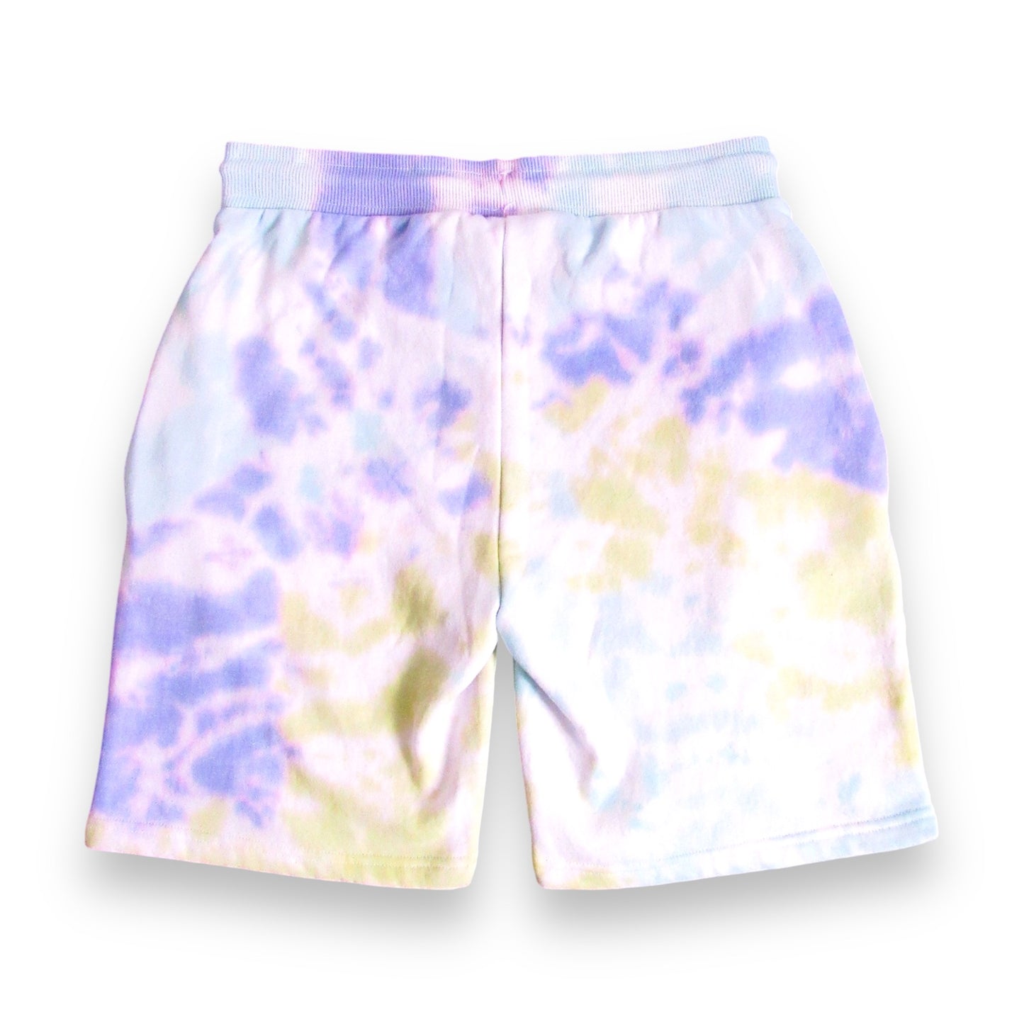 Purple, Aqua Blue & Matcha Green Crumple Tie Dye Shorts