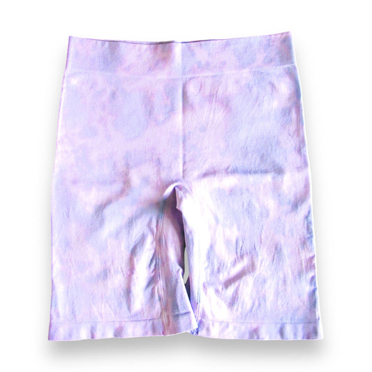 Light Purple Crumple Tie Dye Biker Shorts