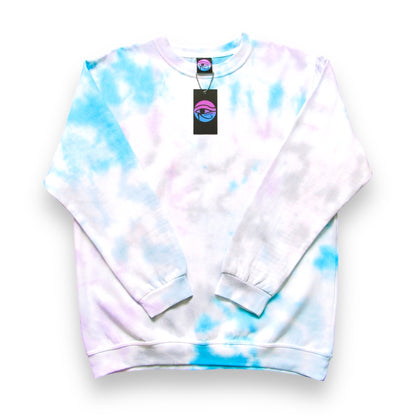 Light Blue, Purple, Aqua & Grey Crumple Tie Dye Sweatshirt