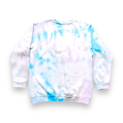 Light Blue, Purple, Aqua & Grey Crumple Tie Dye Sweatshirt