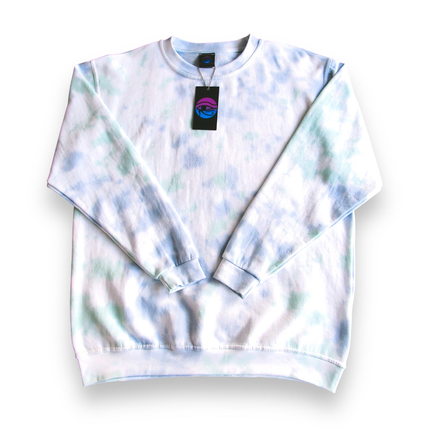 Cobalt Blue & Dark Green Crumple Tie Dye Sweatshirt