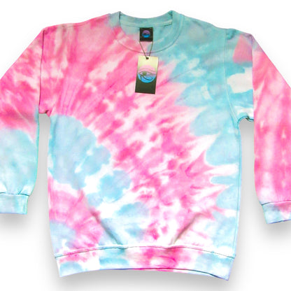 Rose Red & Royal Blue Sunburst Ice Dye Sweatshirt