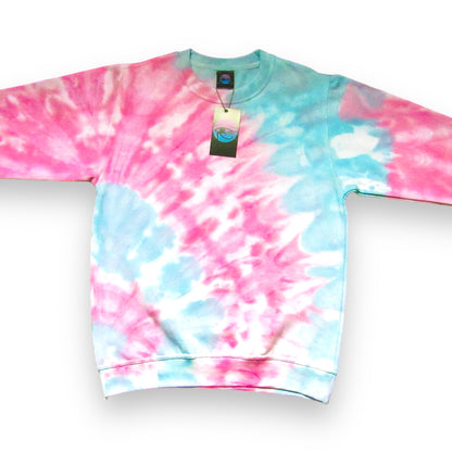 Rose Red & Royal Blue Sunburst Ice Dye Sweatshirt