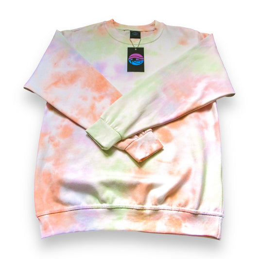 Green, Orange & Purple Crumple Ice Dye Sweatshirt