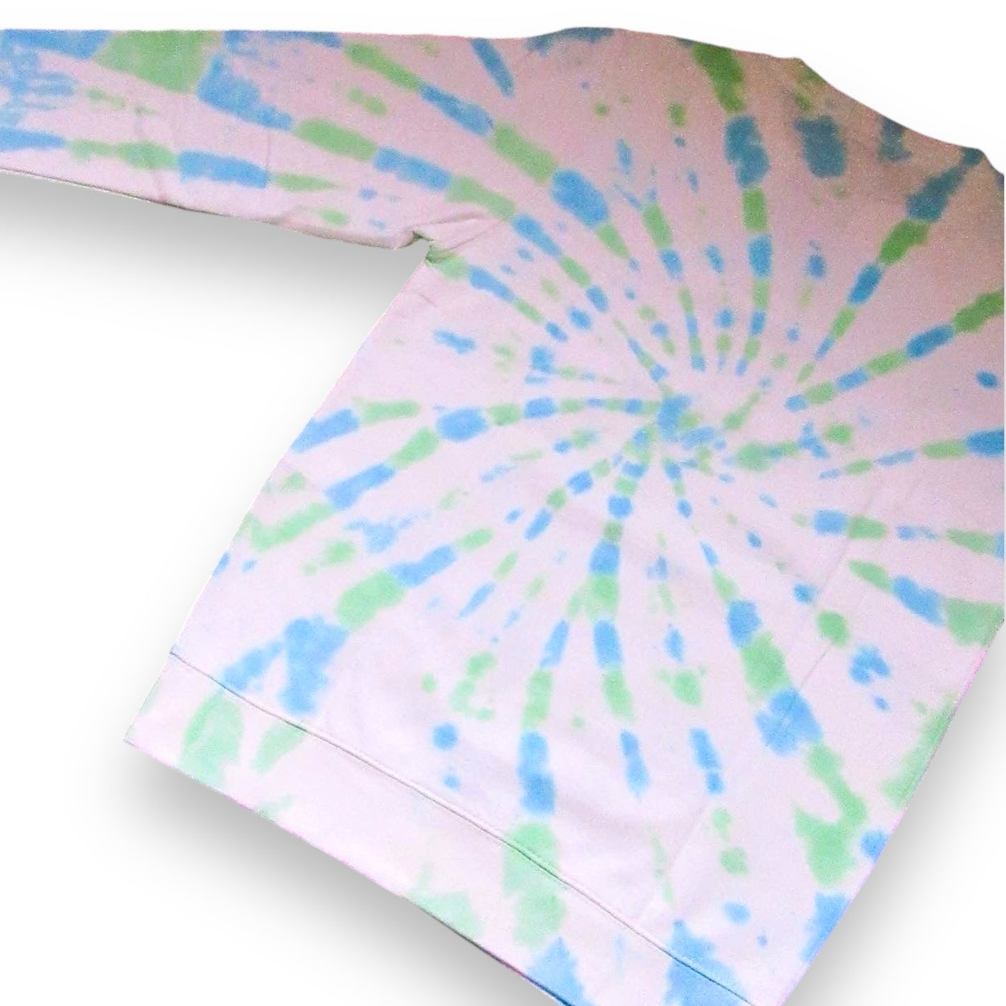 Sky Blue & Grass Green Spiral Tie Dye Sweatshirt