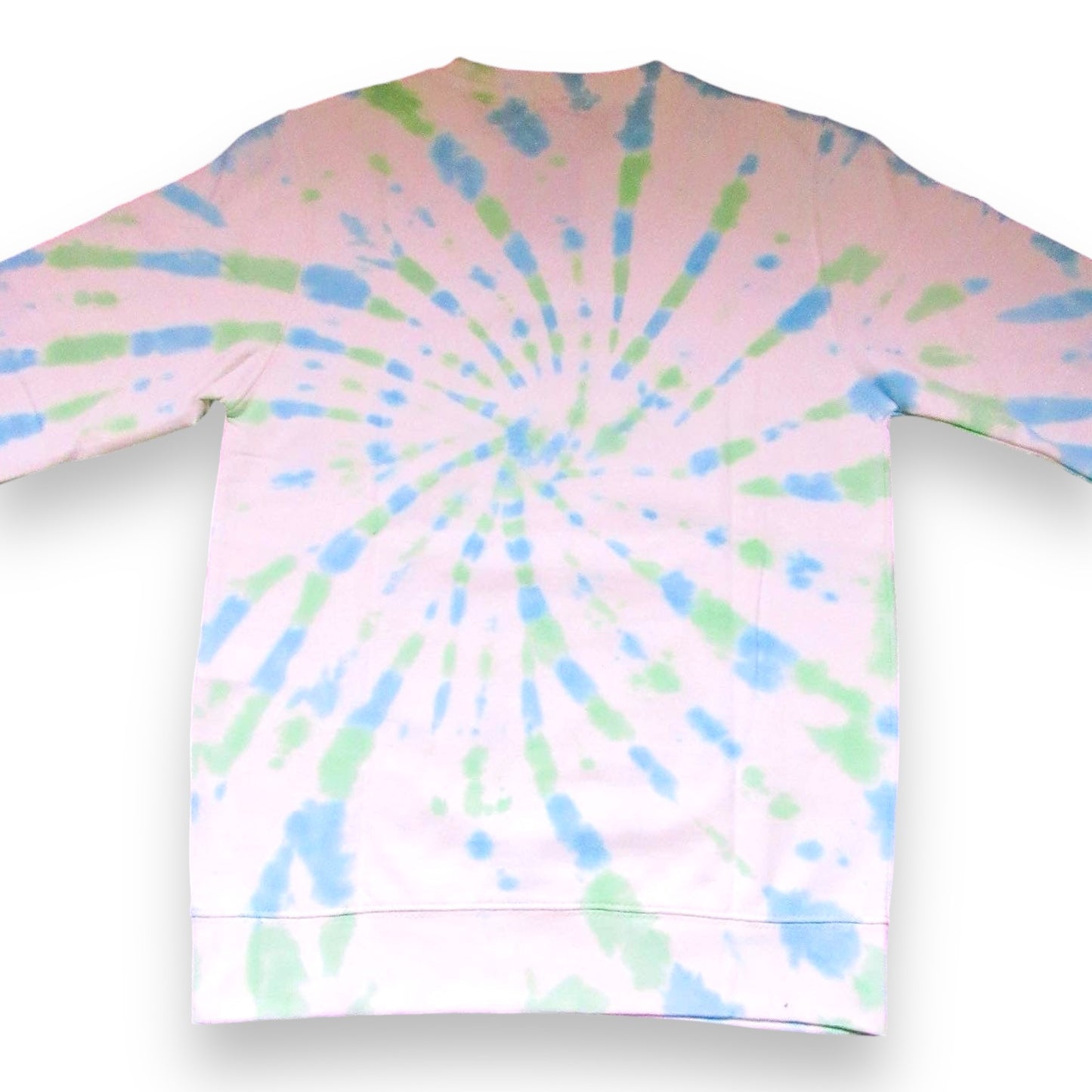 Sky Blue & Grass Green Spiral Tie Dye Sweatshirt