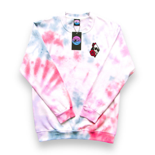 Royal Blue, Red, Pink & Purple Crumple Tie Dye Sweatshirt