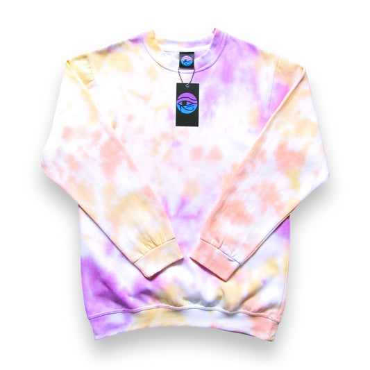 Gold, Orange & Lavender Crumple Tie Dye Sweatshirt