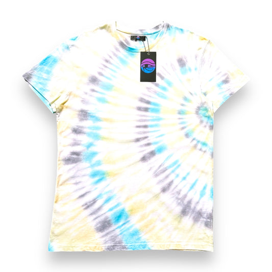 Dark Grey, Yellow, Aquamarine & Matcha Green Sunrise Tie Dye T Shirt