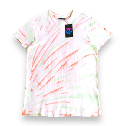 Green and Orange Double Sunburst Tie Dye T Shirt