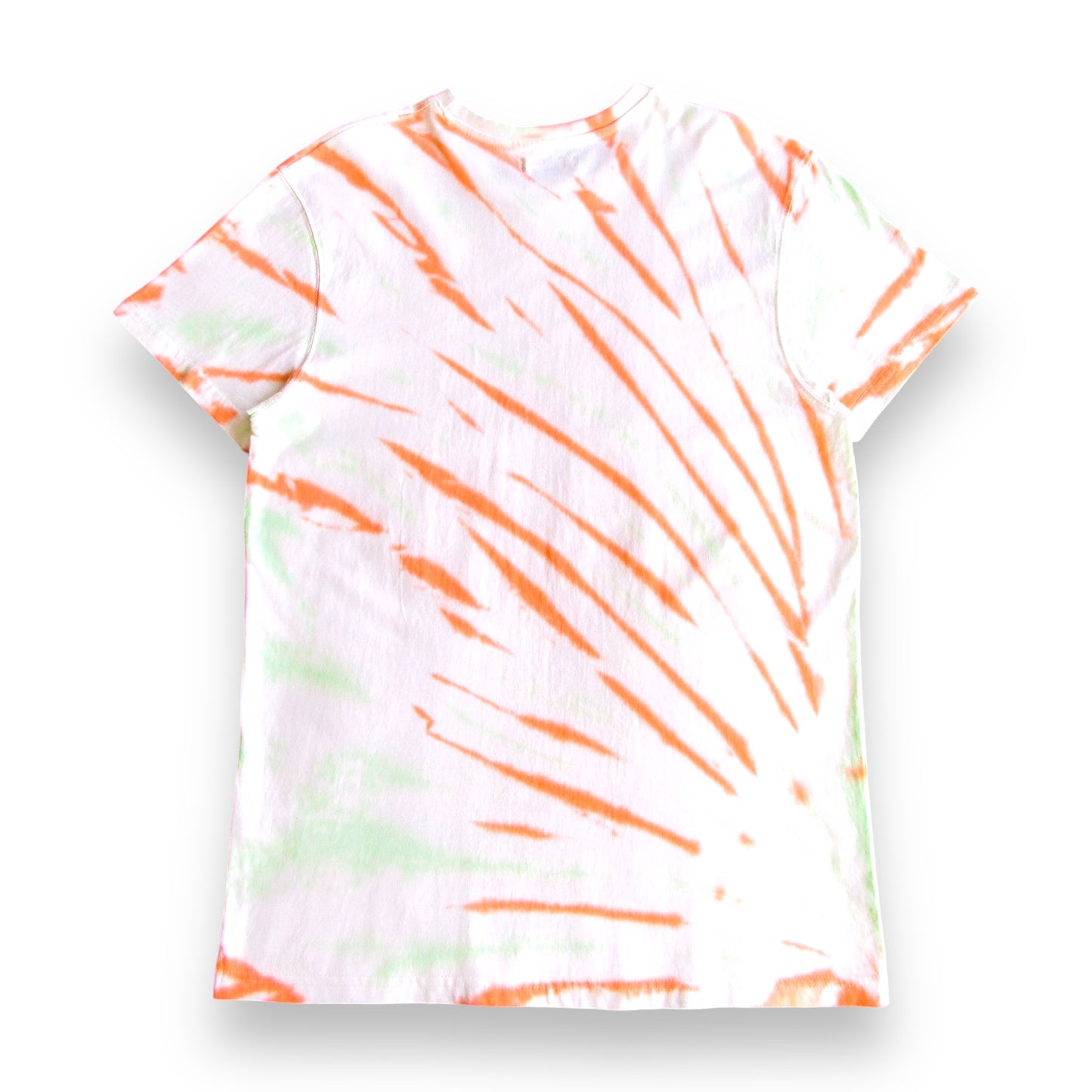 Green and Orange Double Sunburst Tie Dye T Shirt