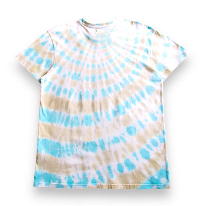 Aqua Blue & Olive Green Sun Ray Tie Dye T Shirt