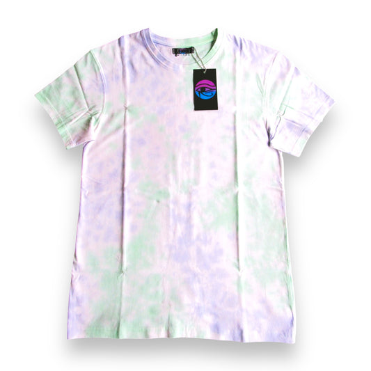 Grass Green & Purple Crumple Tie Dye T Shirt