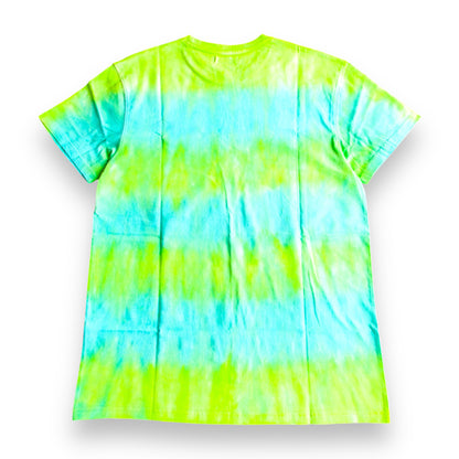 Lime Green & Turquoise Striped Tie Dye T Shirt