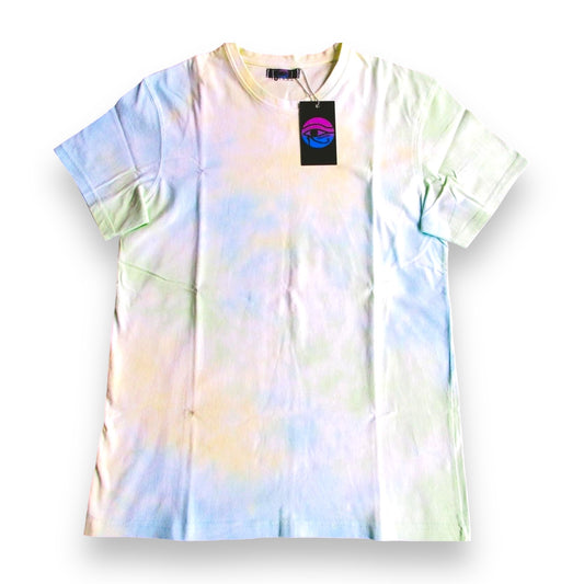 Yellow, Aqua & Chartreuse Crumple Tie Dye T Shirt